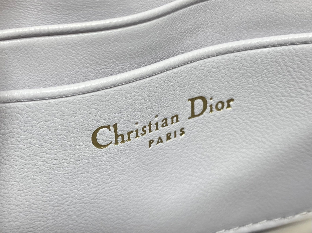 DIOR 25S TALK PHONE POUCH 21 IN PALE LILAC CALFSKIN GOLD HARDWRE
