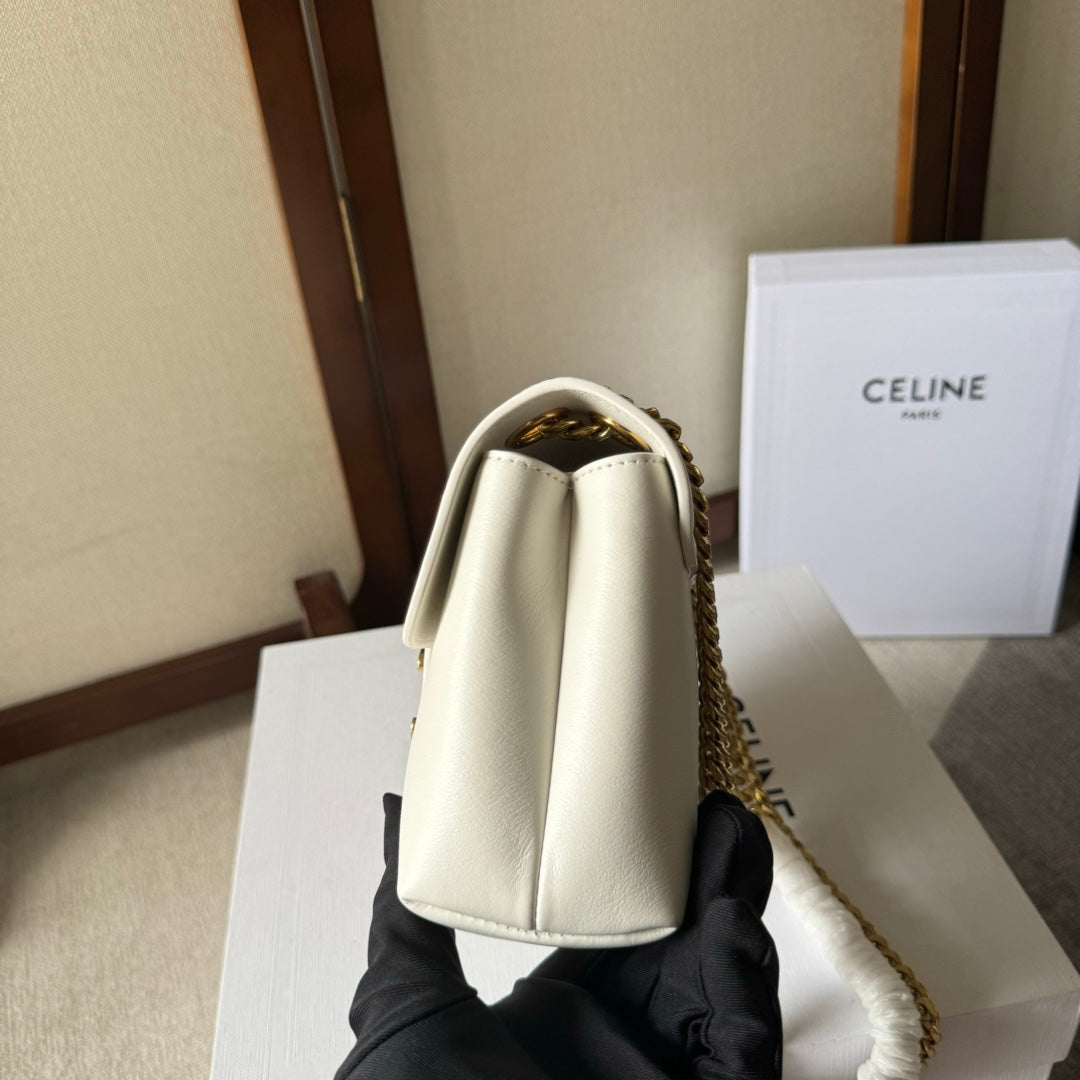 CELINE MEDIUM VICTOIRE BAG 23 IN SOFT YELLOW CALFSKIN