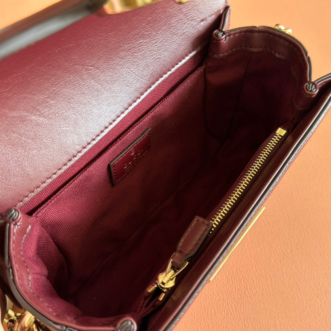 GUCCI GO SMALL SHOULDER BAG 21.5 IN ROSSO ANCORA RED CANVAS