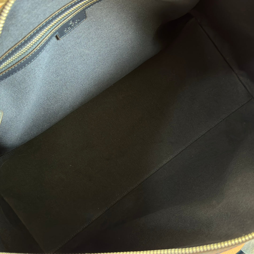 GUCCI CHROMA LARGE DUFFLE BAG 45 BLUE IN MONOGRAM CANVAS