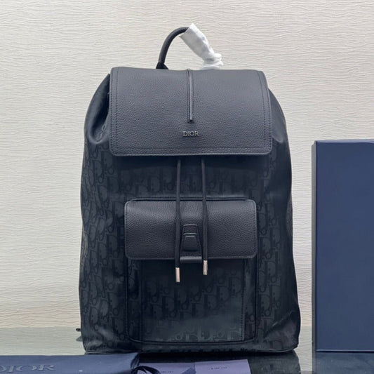 DIOR MEDIUM BACKPACK 38 IN BLACK OBLIQUE MIRAGE CALFSKIN