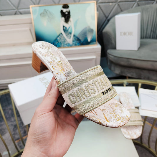 DIOR CD Mule Dway Heeled Slide 45mm Style 6
