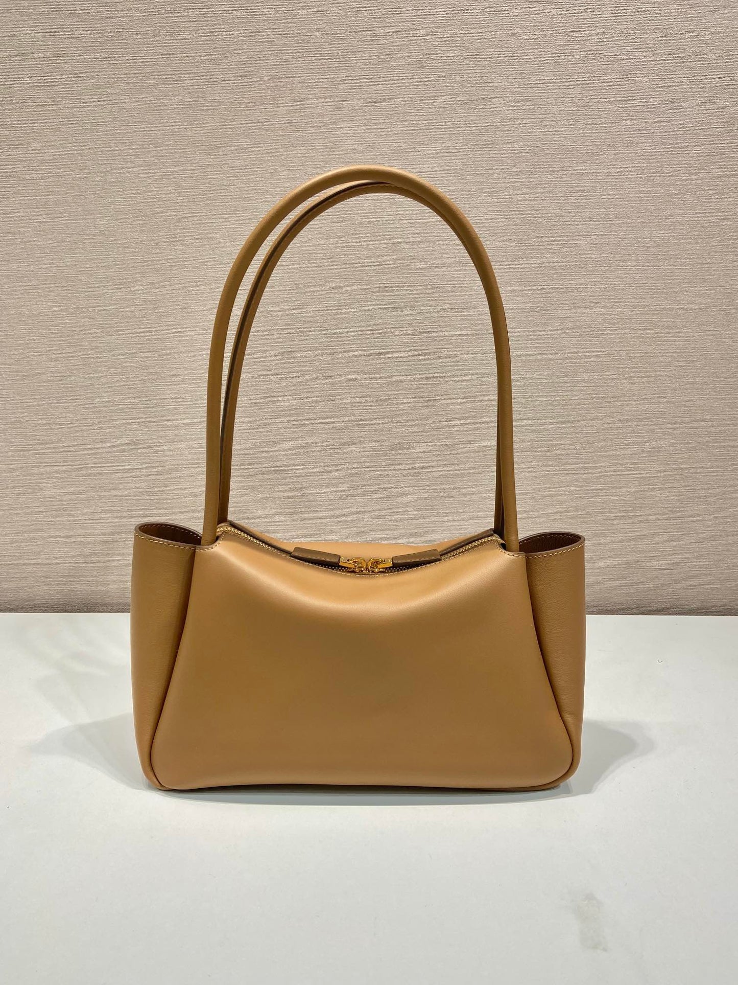 PRADA 28 LARGE BEIGE CALFSKIN HANDBAG