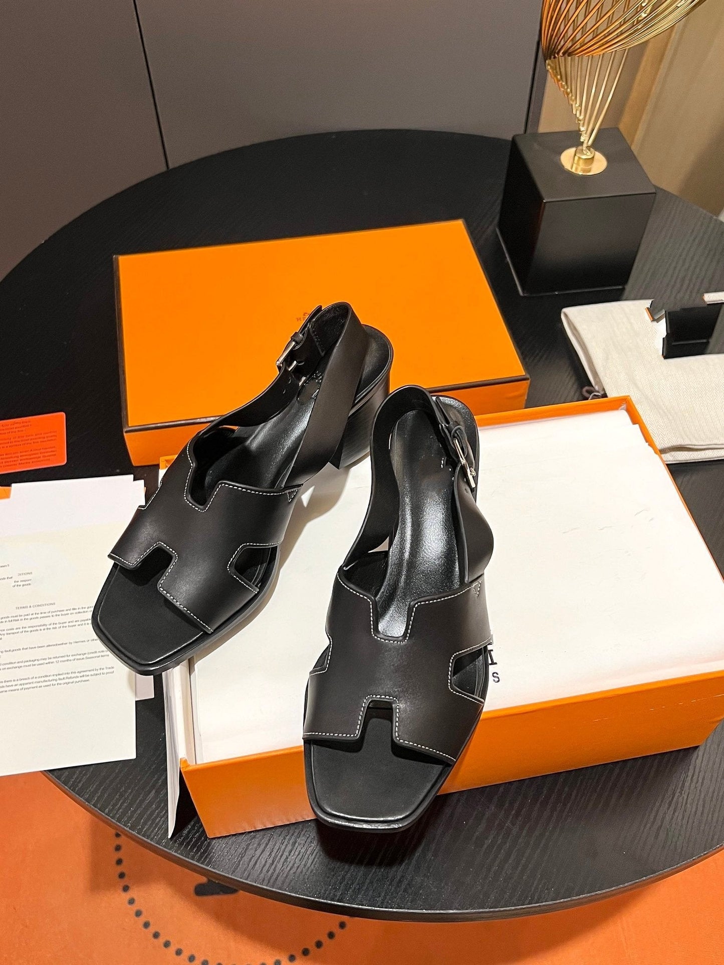 HERMES Elbe Sandal 60 Black