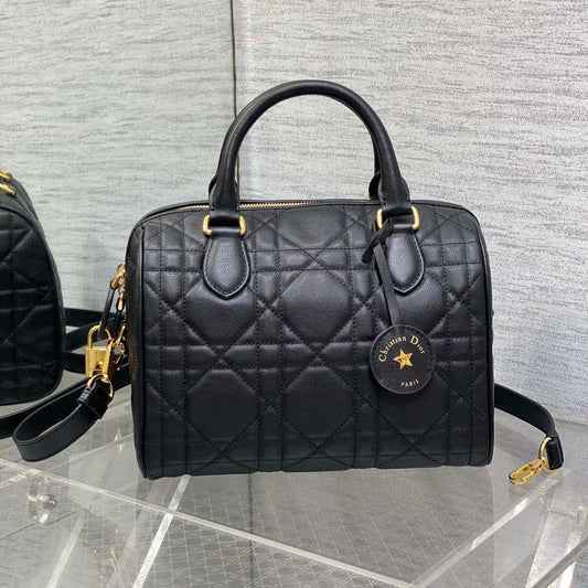 DIOR GROOVE 25 BAG IN BLACK LAMBSKIN