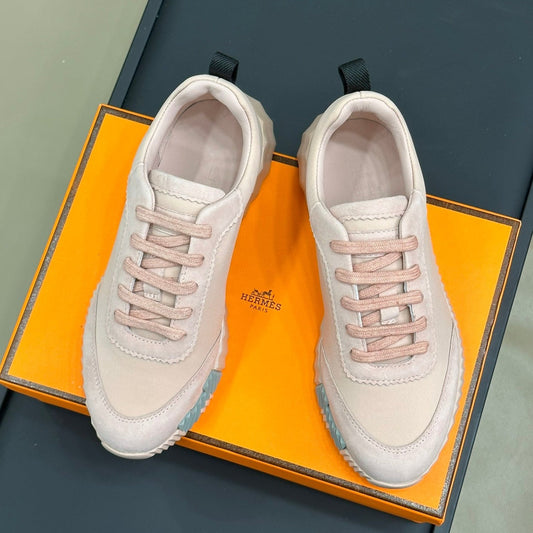 HERMES BOUNCING SNEAKERS LIGHT PINK CALFSKIN