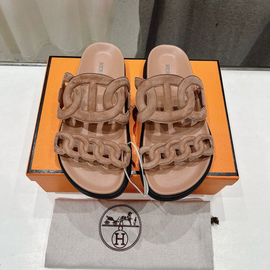 HERMES EXTRA SANDAL PASTEL PINK NUDE CALFSKIN