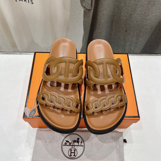 HERMES EXTRA SANDAL CARAMEL CALFSKIN