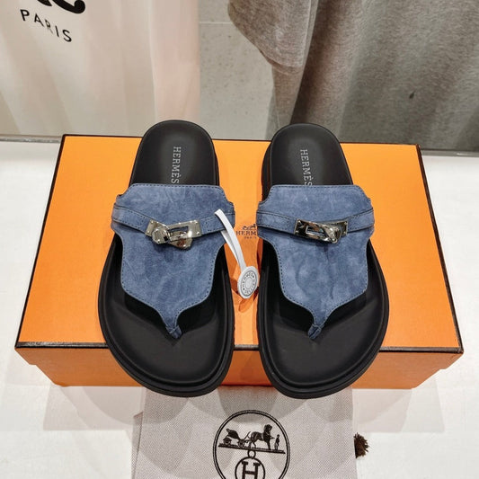 HERMES EMPIRE SANDAL BLACK MIX STONE SUEDE
