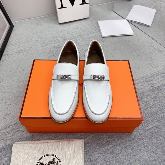 HERMES Destin Loafer White