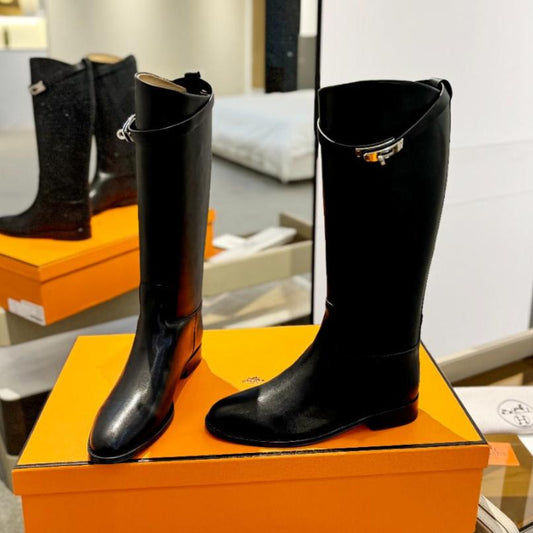 HERMES STIVALI JUMPING IN BLACK CALFSKIN